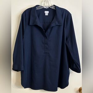 Chico's 3/4 Sleeve Button Back Shirt